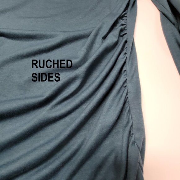 Blue Long Sleeve Top, Cowl Neck Comfy Loose Top - Size M, Size XL - NEW! - Picture 6 of 16